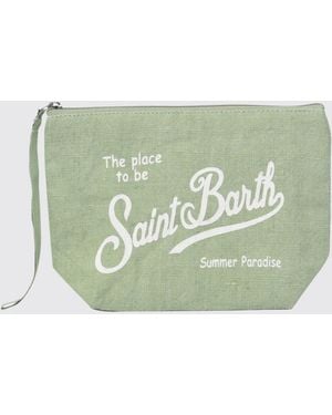 MC2 Saint Barth Aline Striped Linen Pochette - Green