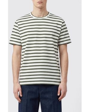 Junya Watanabe Striped Crew-Neck Short-Sleeved T-Shirt - White