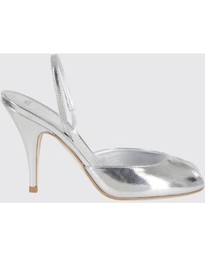 3Juin Laminated Leather Slingback Court Shoes - White