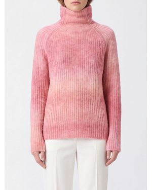 Kangra Slim Fit Alpaca And Nylon Turtleneck Sweater With Abstract Pattern - Pink