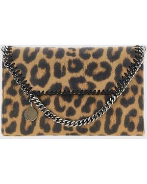 Stella McCartney Falabella Animalier Faux Leather Wallet On Chain - Grey