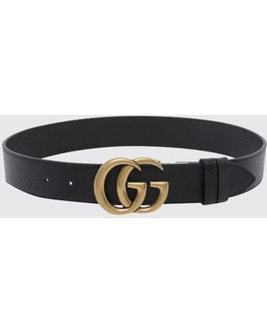 Gucci Gg Marmont Gürtel Aus Kalbsleder Mit Monogramm-Schnalle - Weiß