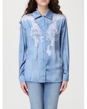 Liu Jo Cotton Shirt With Print - Blue