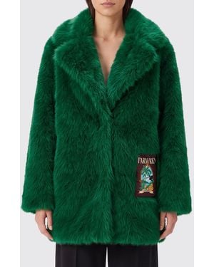FARM Rio Fur Coat - Green