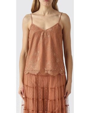 Twinset Lace Top - Brown