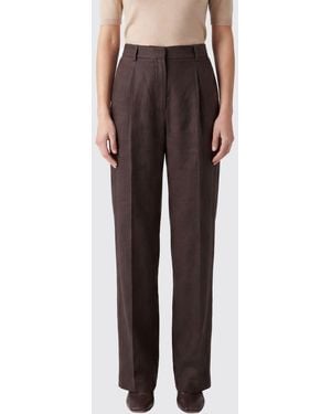 Tela Linen Blend Tailored Trousers - Brown