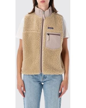 Patagonia Classic Retro-X High-Neck Fleece Vest With Patch Pocket - Natural
