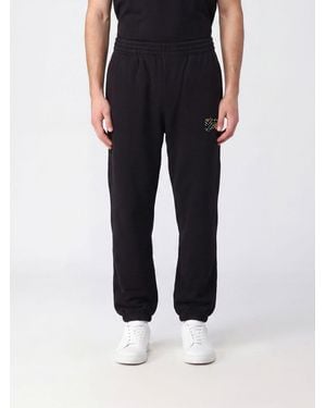 Burberry Slim Fit Cotton Jogging Pants With Ekd Logo - Black