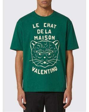 Valentino Printed Cotton Crew Neck T-Shirt - Green