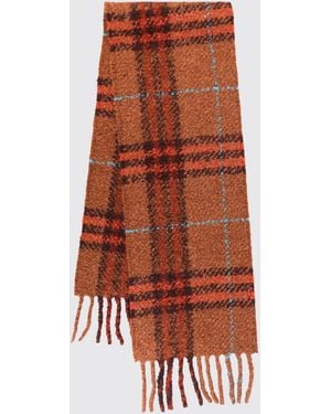 Burberry Check Alpaca And Wool-Blend Scarf With Fringed Edges - Brown