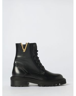 Via Roma 15 Flat Ankle Boots - Black