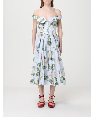 Antonio Marras Printed Taffeta Midi Dress - Blue
