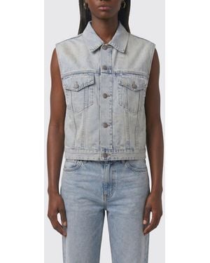 Haikure Denim Vest With Back Panel - Blue