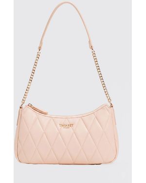 Twinset Quilted Faux Leather Bag - Pink