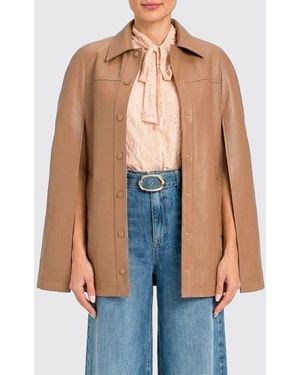 Twinset Synthetic Leather Cape Jacket - Blue