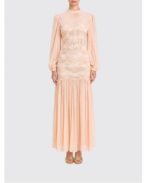 Twinset Long Viscose And Lace Dress - White