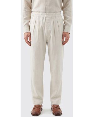 Tom Ford Cotton And Silk Trousers - Natural