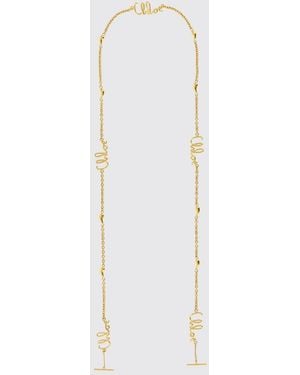 Chloé Chlo&Eacute Iconic Brass Glasses Chain - White