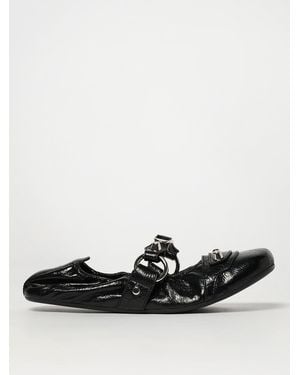 Balenciaga City Arena Leather Ballerinas - Black