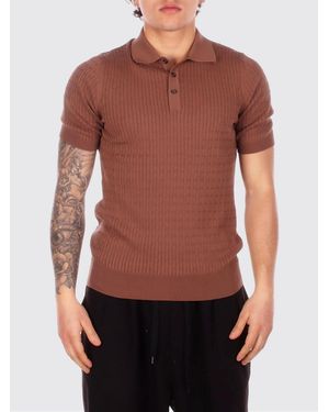 Tagliatore Cotton Knit Polo Shirt - Red