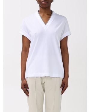 Brunello Cucinelli Cotton V-Neck T-Shirt - White