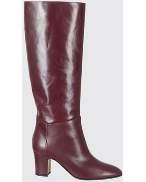 Alberta Ferretti Smooth Leather Knee-High Boots With Mid Heel - Purple
