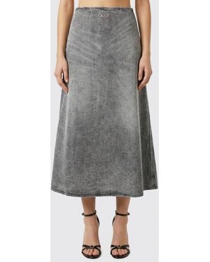 DIESEL De-Annie-S2 Flared Cotton Blend Skirt - Gray
