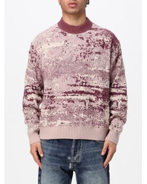 BOSS Crewneck Sweater With Dropped Shoulders And Ribbed Trims - Red