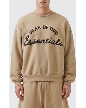Fear Of God Relaxed Fit Crewneck Cotton Jumper With Logo - Natural