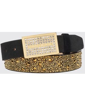 Philipp Plein Leather Belt With Rhinestones - Multicolour