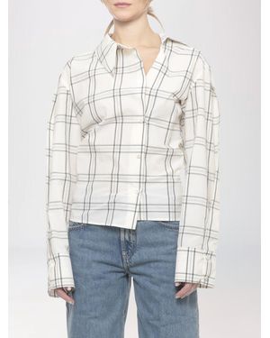 The Attico Cotton Check Shirt - White