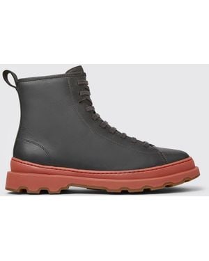 Camper Brutus+ Leather Ankle Boots - Grey
