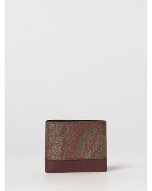 Etro Bifold-Brieftasche Aus Beschichteter Baumwolle Mit Paisley-Muster Und Pegaso-Logo - Braun