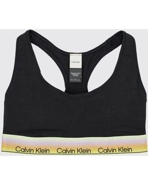 Calvin Klein Bralette Aus Baumwoll-Modal-Mischung Mit Racerback - Schwarz