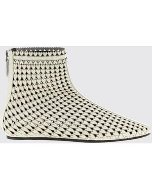 Isabel Marant Ferix Perforated Heart Leather Ankle Boots - White
