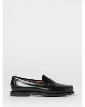Sebago Classic Dan Brushed Leather Penny Loafers With Low Heel - White