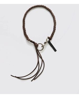 Our Legacy Braided Leather Rope Necklace - Blue