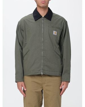 Carhartt Cotton Shirt Jacket With Logo - Grey