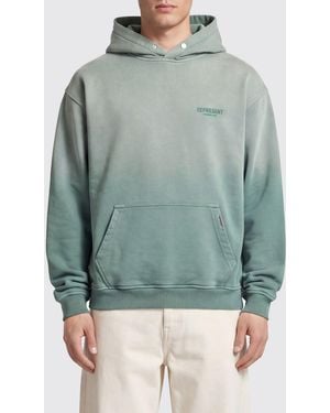 Represent Relaxed Fit Cotton Hoodie With Printed Logo - Green