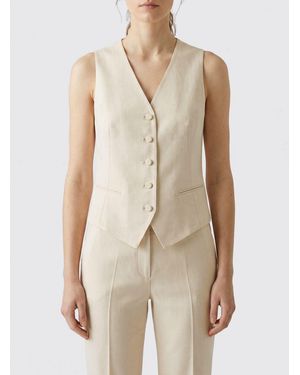 Tagliatore Single-Breasted Slim Fit Tailored Linen Waistcoat - Natural