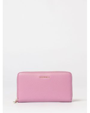 Coccinelle Metallic Soft Grained Leather Wallet - Pink