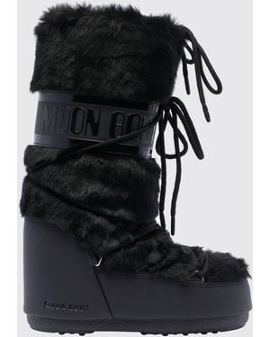 Moon Boot Icon Schneestiefel Aus Kunstpelz Mit Gepolstertem Futter - Schwarz