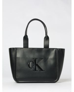 Calvin Klein Bold Ck Medium Tote Bag - Black