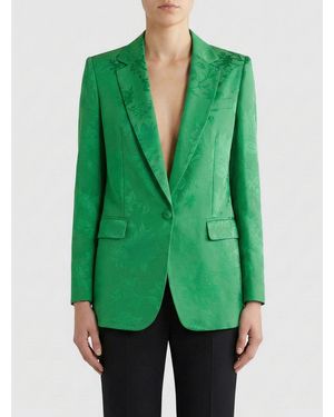 Etro Single-Breasted Viscose Blend Blazer With Paisley Motif - Green