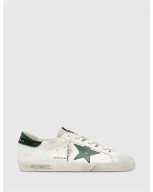 Golden Goose Super-Star Distressed Leather Trainers - White