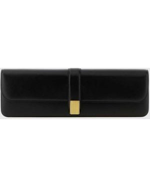 KHAITE Clutch Blake De Piel Lisa Con Cierre De Solapa Magnética - Blanco