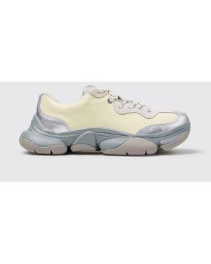 Camper Twins Bicolour Calfskin Leather Trainers With Vibram Sole - White