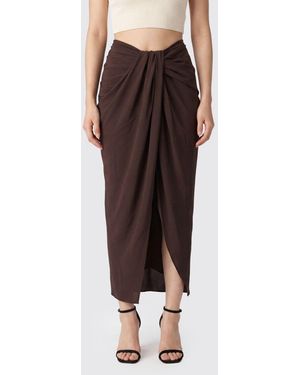 Jacquemus Falda Pareo De Poliéster - Marrón