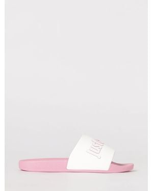 Just Cavalli Rubber Sliders With Printed Logo - Pink