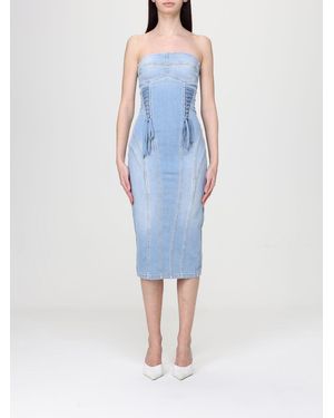 Elisabetta Franchi Cotton Denim Midi Dress - Blue